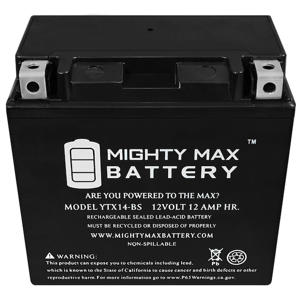 Mighty Max Battery YTX14-BS Replacement Btry. For KAWASAKI ZX1100
